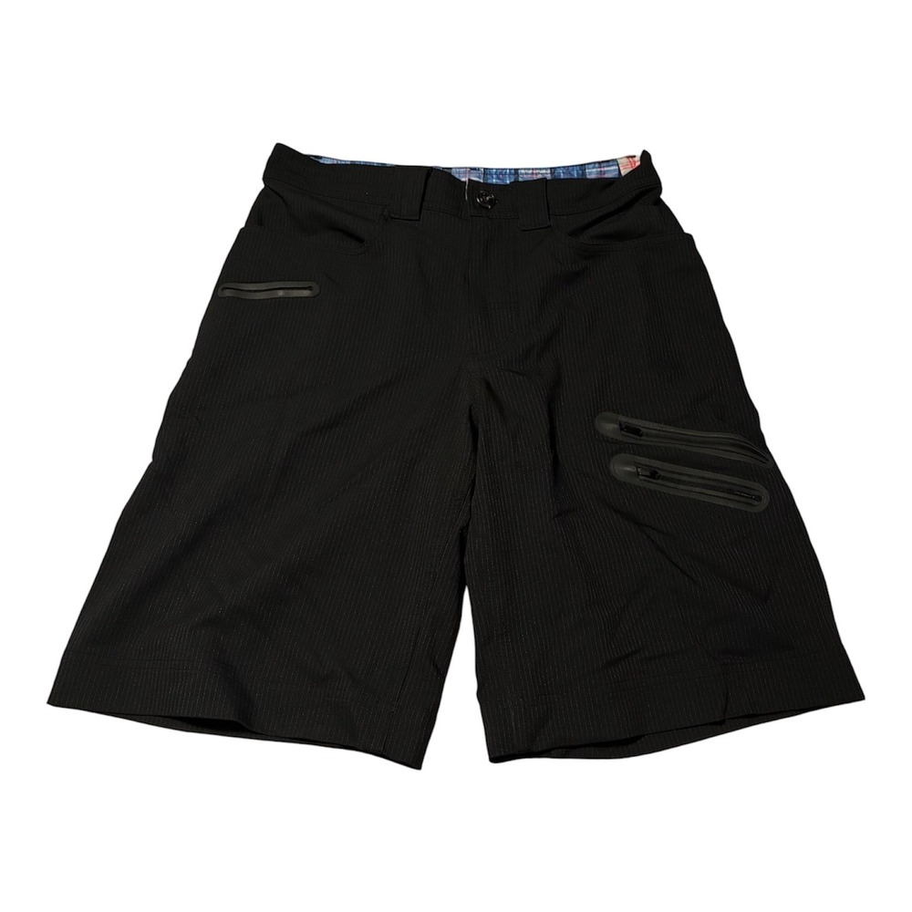 Lululemon Mens Cadence Commute Black Pinstripe Cargo Hybrid Shorts Size 30x11